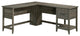 L-Shaped Desk, Large Top With Grommet Cable Management & Drawer, Pebble Pine