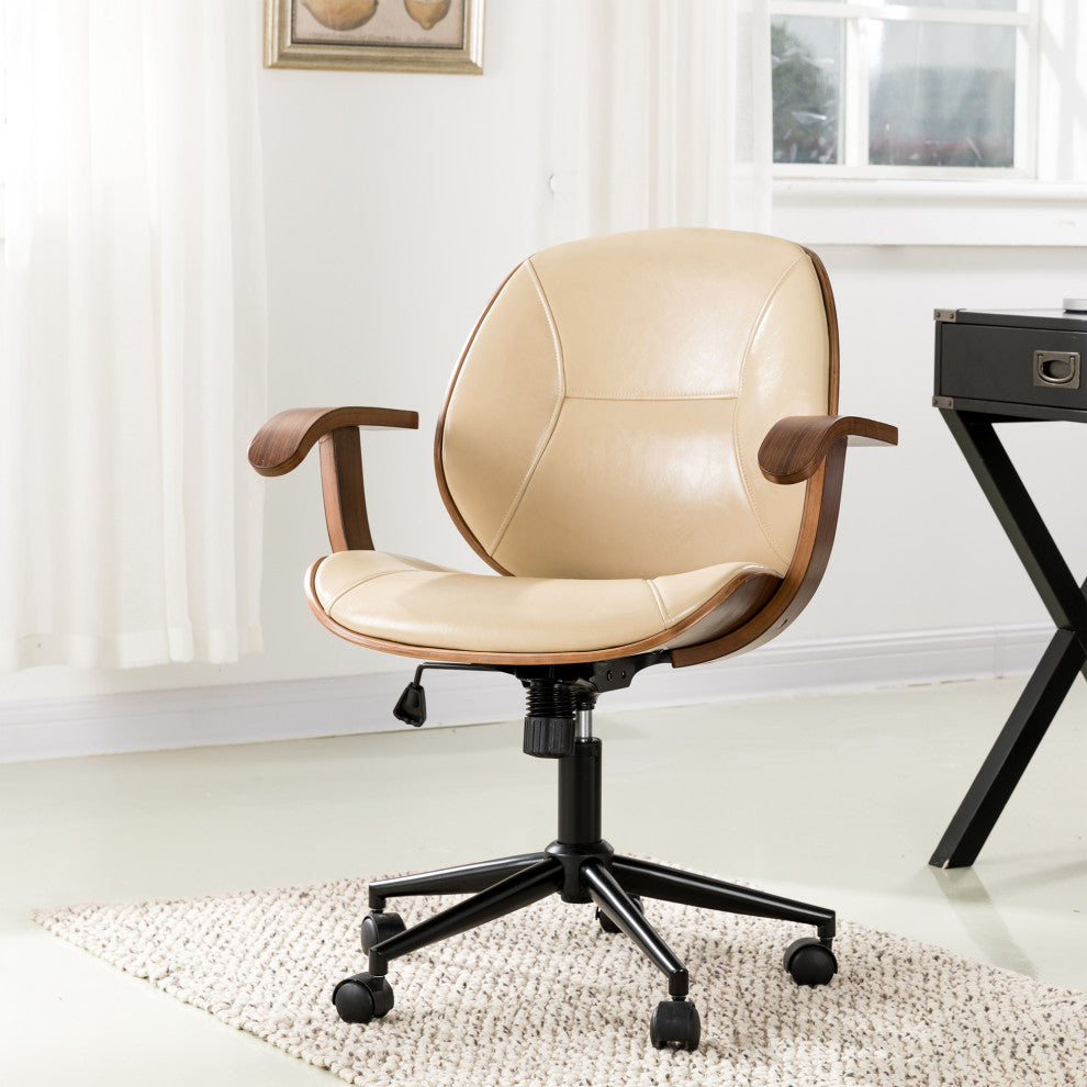 Beige Gaslift Adjustable Swivel Office Chair