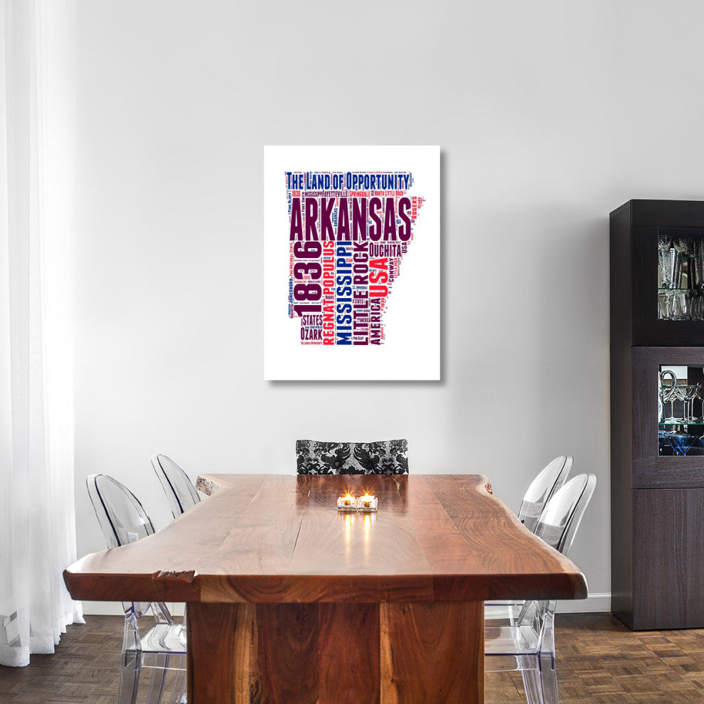 "Arkansas Word Cloud Map" Fine Art Print