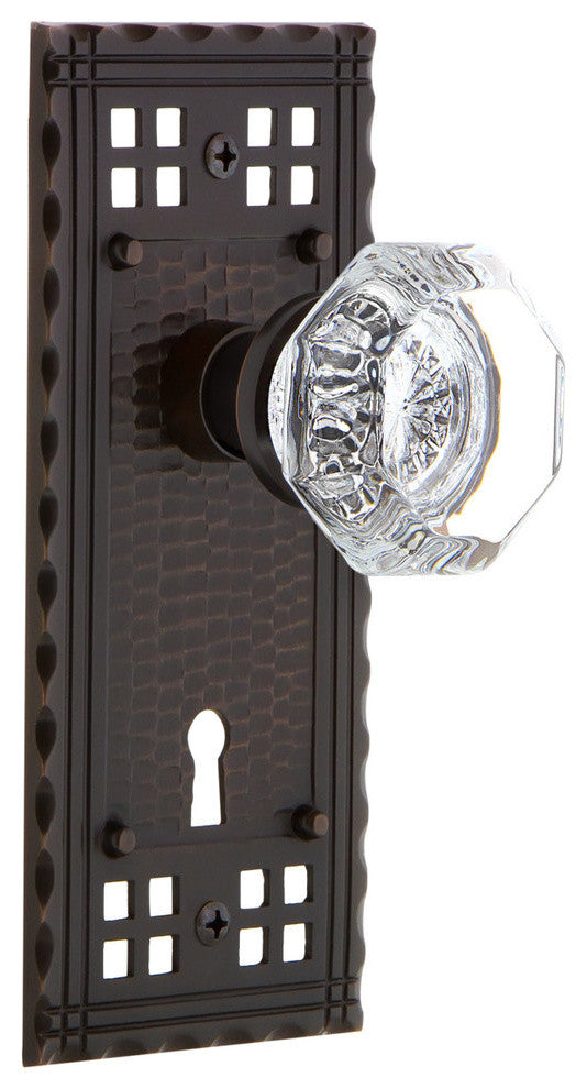 Craftsman Plate Privacy Waldorf Knob, Timeless Bronze