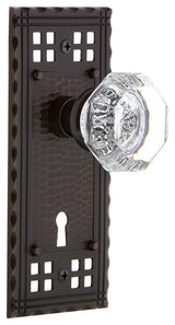 Craftsman Plate Privacy Waldorf Knob, Timeless Bronze