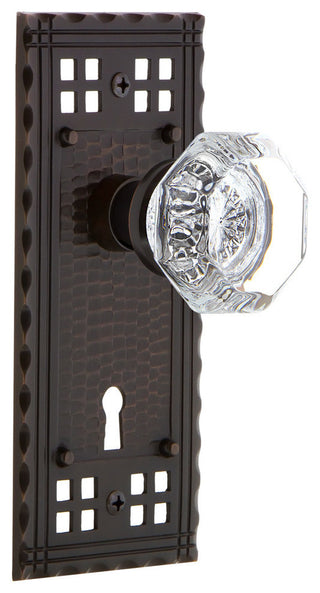 Craftsman Plate Privacy Waldorf Knob, Timeless Bronze