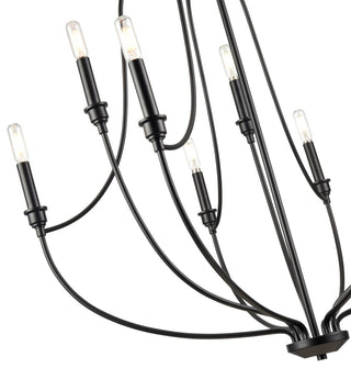 9 Light 32.5 in. Matte Black Chandelier