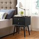 Nightstand Side End Table, Wood, Black, Modern Mid-Century, Bedroom Living Room