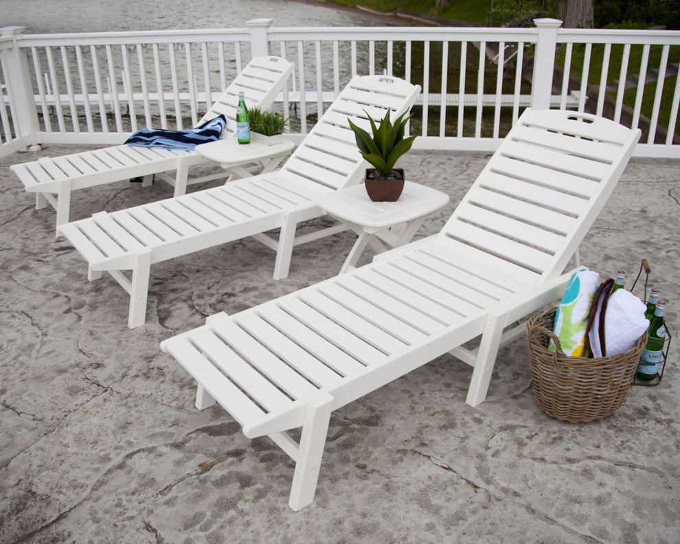 Nautical Chaise With Wheels, Black