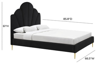TOV Furniture Bianca Black Velvet Bed in Queen