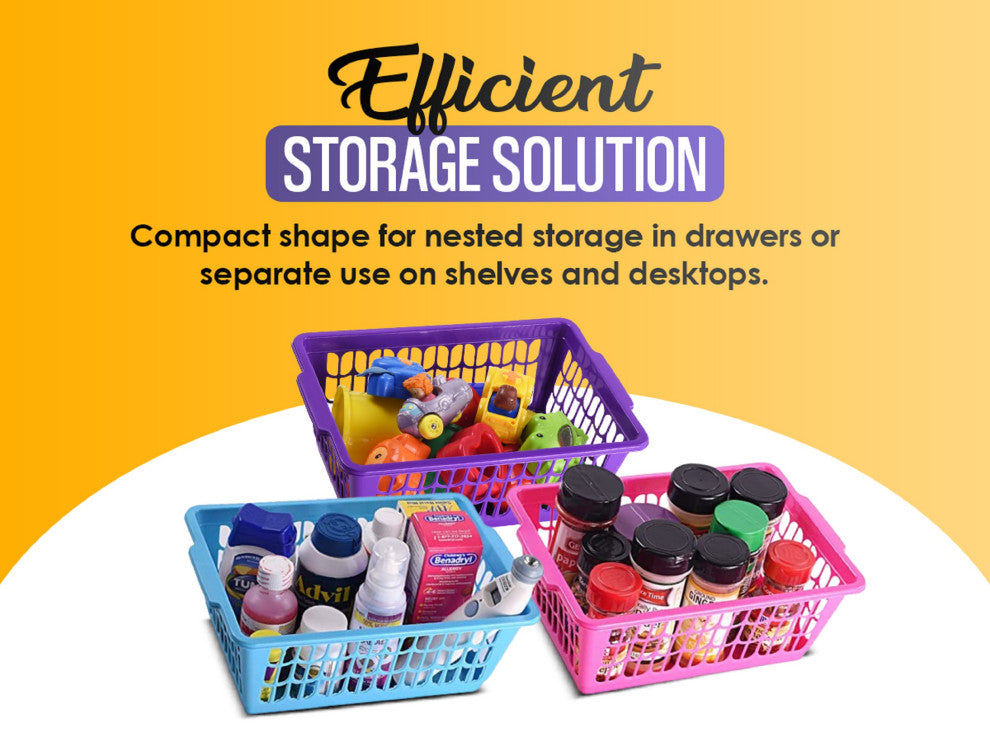 Small Plastic Storage Organizing Basket, 32-1188, Gray