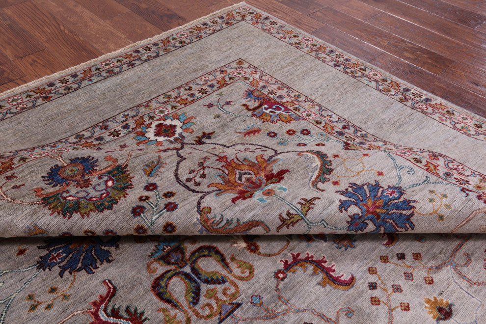 6' 11" X 9' 9" Hand-Knotted Persian Tabriz Wool Rug Q7511