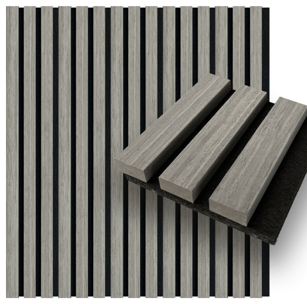 Acoustic Wood Wall Panels | Soundproof Paneling For Wall Decor, Grey, Sample, Acoustica