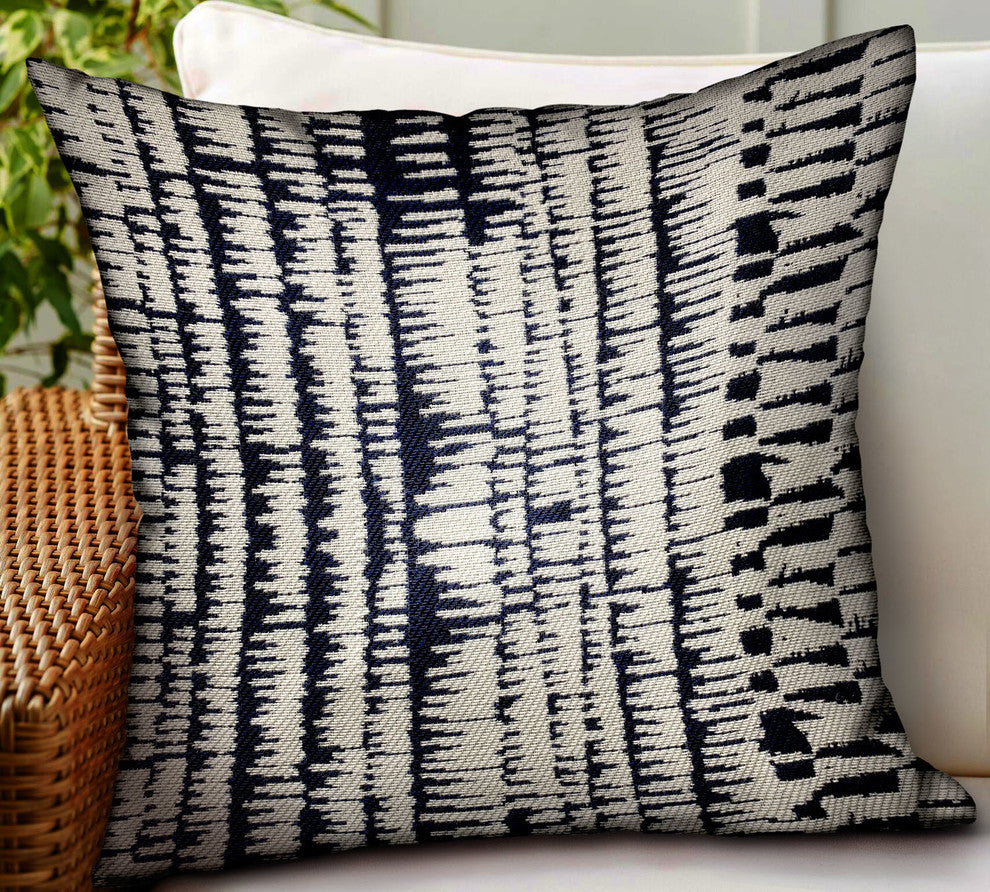 Plutus Radiant Beryl Blue Abstract Luxury Outdoor/Indoor Throw Pillow, 22"x22"