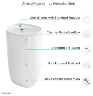 Ivy One Piece Pedestal Sink