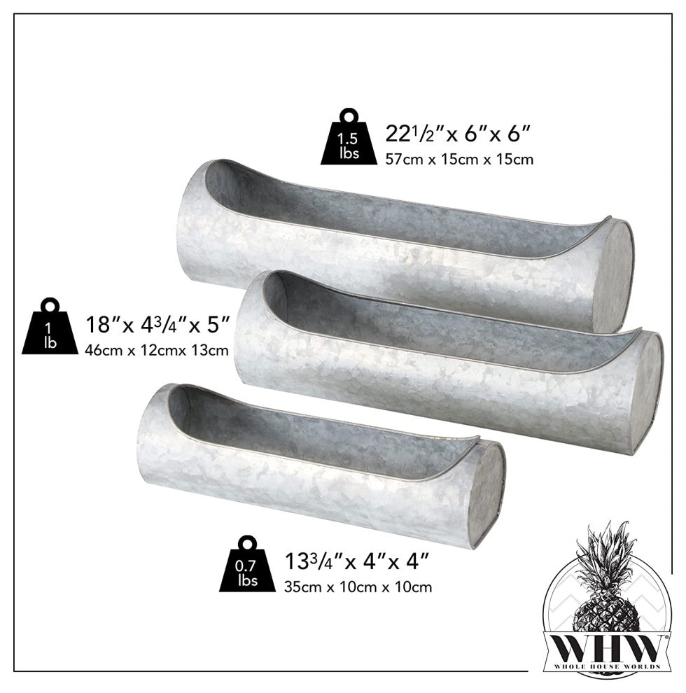 3 Piece Trough Planter Set