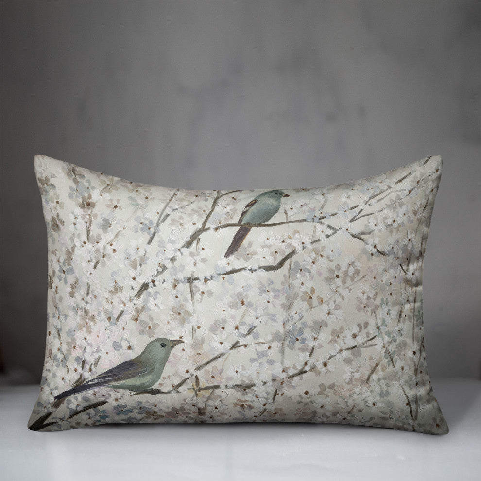 Blossoms Birds 3 14x20 Spun Poly Pillow