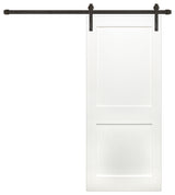 Prime 2 Panel Interior Solid Pine Barn Door, Bronze Hardware