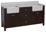 Yorkshire 72" Bathroom Vanity, Chocolate, Engineered Marble