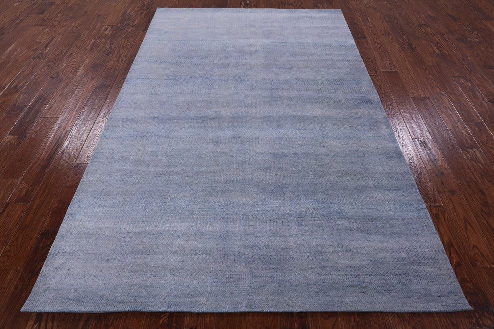 Wool and Silk Hand Knotted Savannah Grass Rug 6' 1" X 9' 3" Q11394