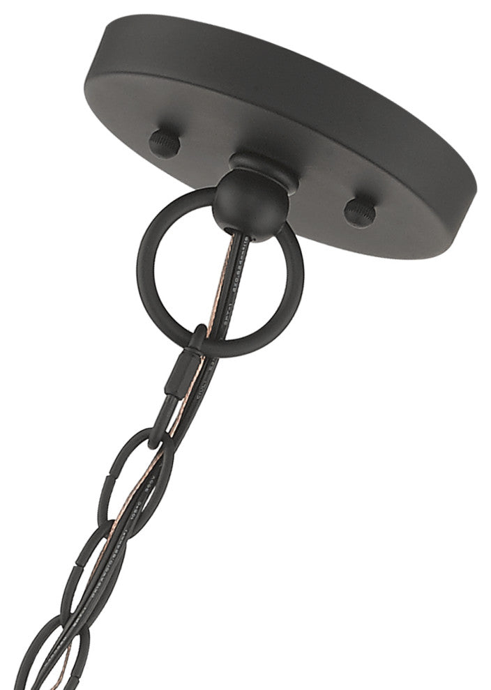 3 Light Black Outdoor Large Pendant Lantern, Brushed Nickel