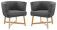 Anders Accent Chair Upholstered Fabric Set of 2 Gray