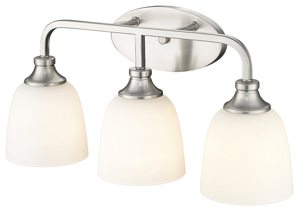 Alberta 3 Light 22" Brushed Nickel Bathroom Vanity Light