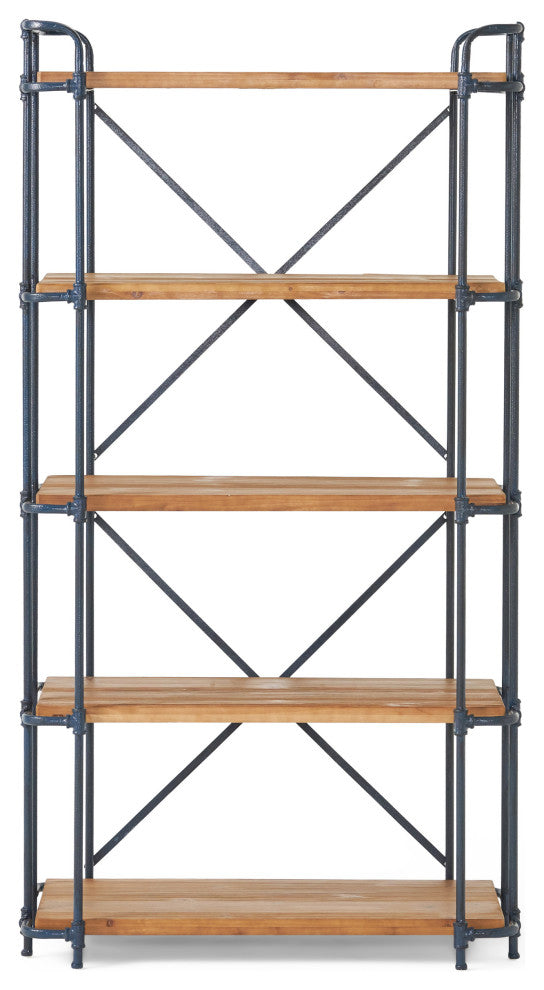 Mercia Industrial 5 Shelf Firwood Bookcase