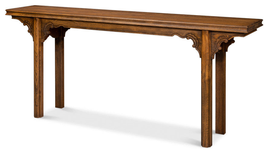 Equestrian Console Table Reclaimed Wood