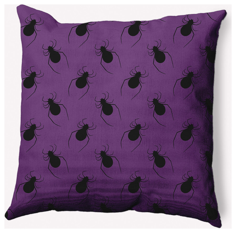 18" x 18" Spider Pattern Indoor/Outdoor Polyester Throw Pillow, Amethyst