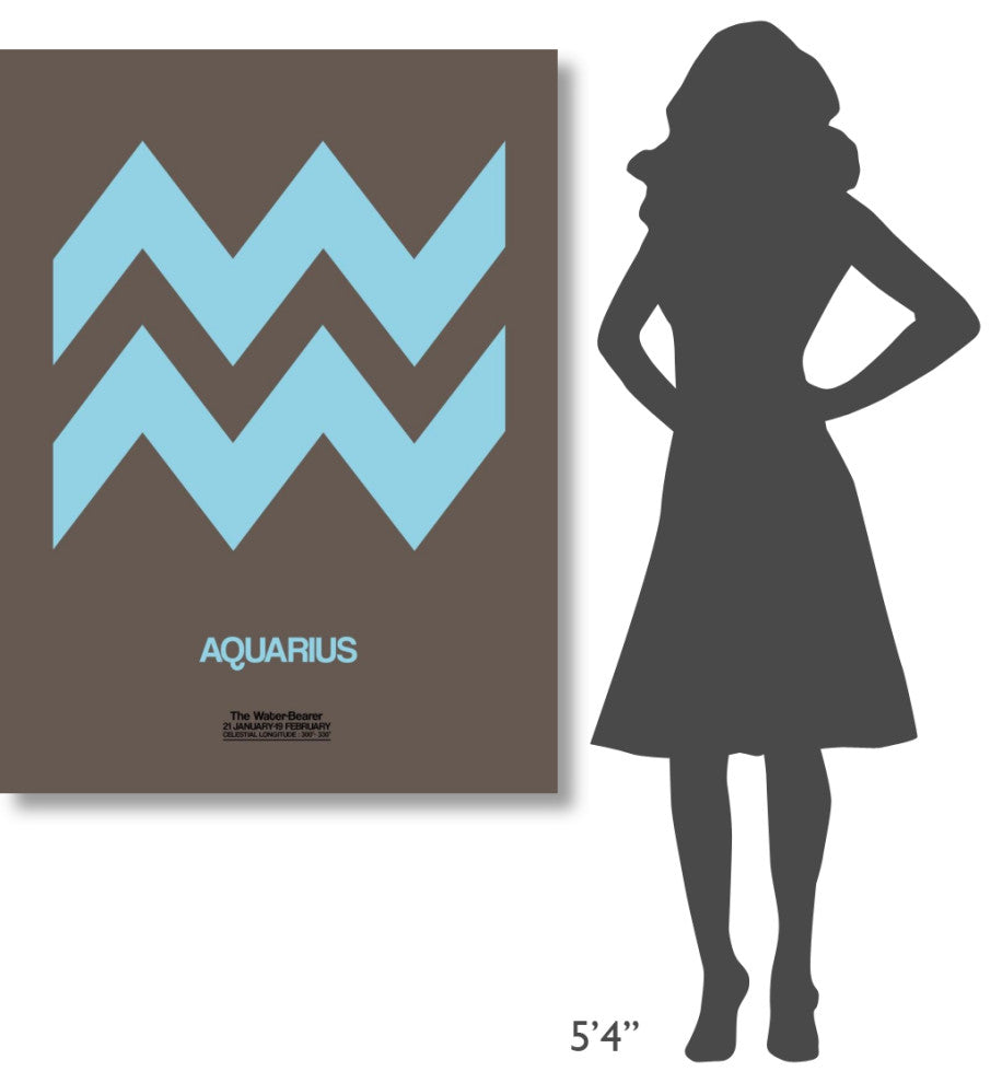 "Aquarius Zodiac Sign Blue" Fine Art Print