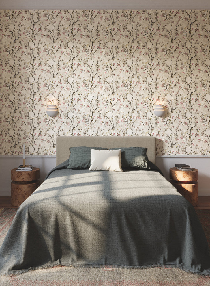 Avril Chinoiserie Rose Wallpaper