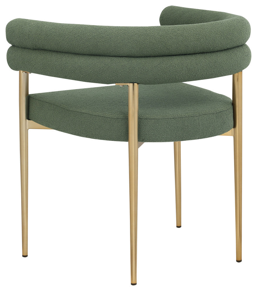 Brielle Boucle Fabric Upholstered  Dining Chair (Set of 2), Green