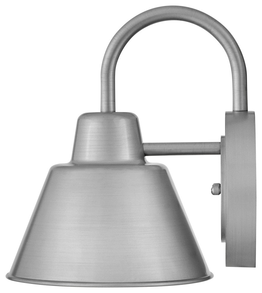 Lark Wes 10.5" Small Outdoor Gooseneck Barn Light, Antique Brushed Aluminum