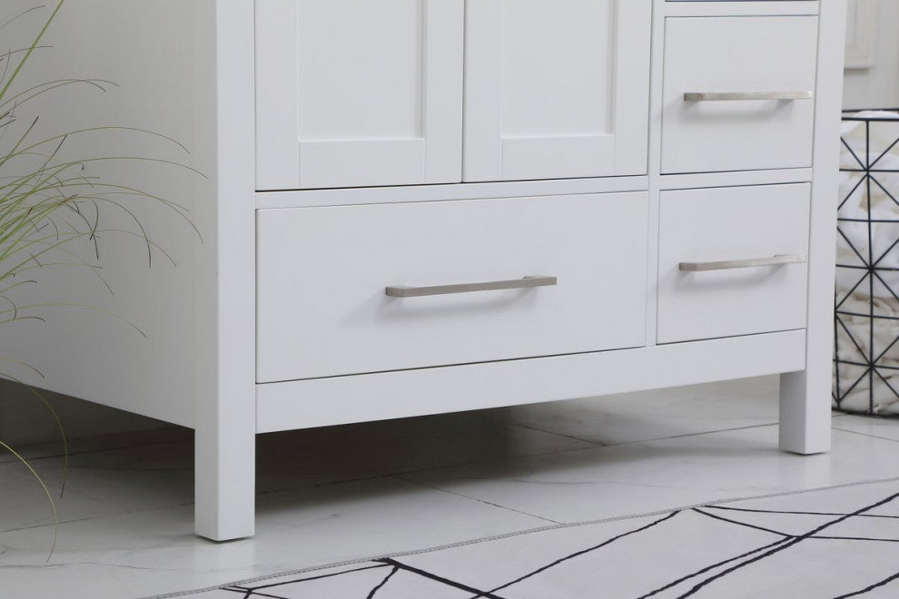 Iris 32" Single Bathroom Vanity, White With Backsplash