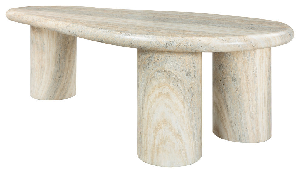 Sassari Finished Concrete Indoor/Outdoor Coffee Table, Travertine Finish