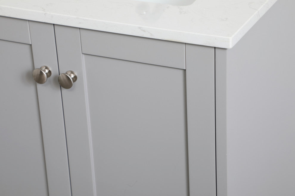 24" Single Bathroom Vanity, Gray