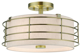 Blanchard 3-Light Antique Brass Large Semi-Flush