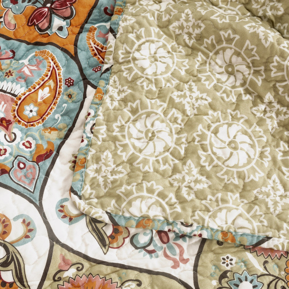 Garden Party 3-Piece Reversible Quilt Set, Queen