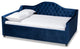 Luanna Royal Blue Velvet Fabric Upholstered and Button Tufted Full Daybed