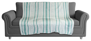 Watercolor Stripes Dots 50x60 Throw Blanket, Teal