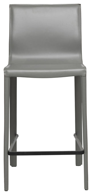 Elite Living Stan Leather 26" Counter Height Bar Stool, Grey