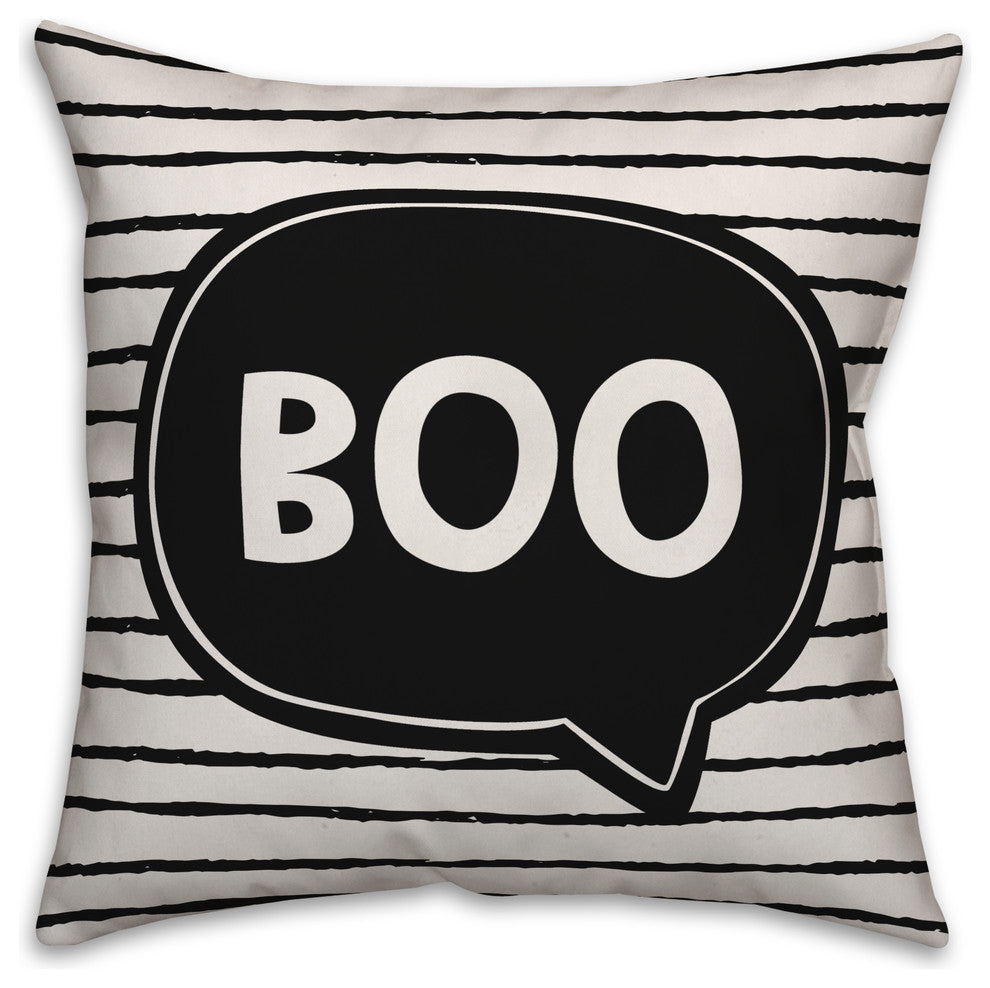 Boo Thought Bubble White 18"x18" Throw Pillow