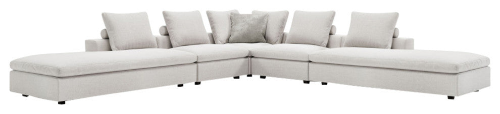 Lucerne Modular Chaise, Ashen Fabric, Ashen Fabric, Set07-5pc