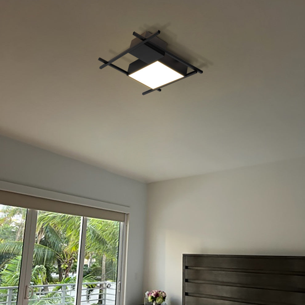 Radium 19" ETL Certified Integrated LED Ceiling Fixture, Black