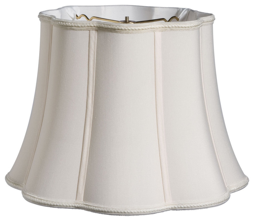 14" Cream Melon Scallop Paperback Shantung Lampshade