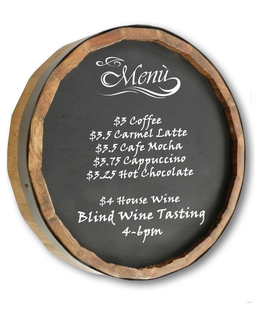 1000 Oaks Barrel Co. Menu Sign