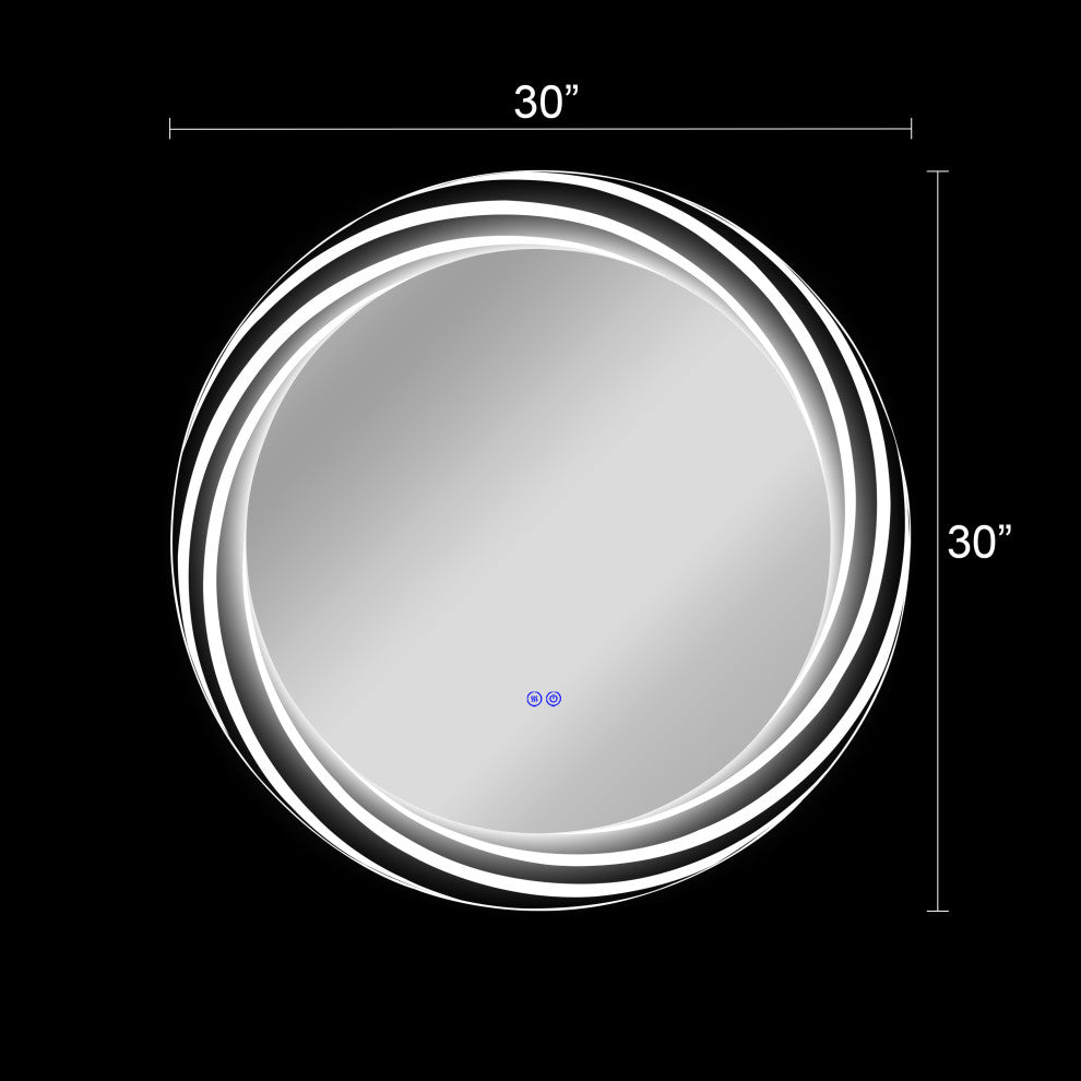 CHLOE Lighting SPECULO Back Lit LED Mirror 6000K, Daylight White, 30"