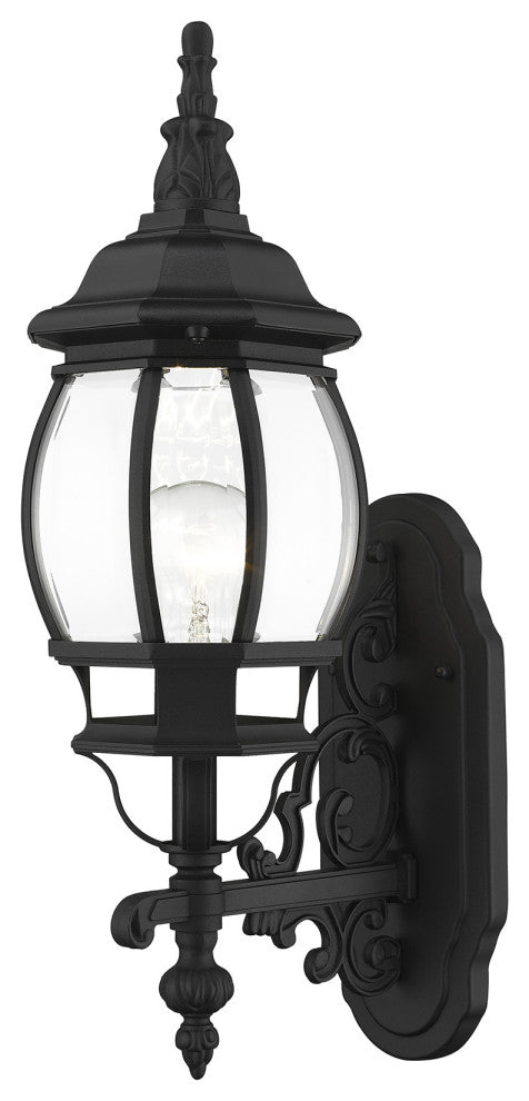 Textured Black Traditional, Colonial, French Historical, Outdoor Wall Lantern