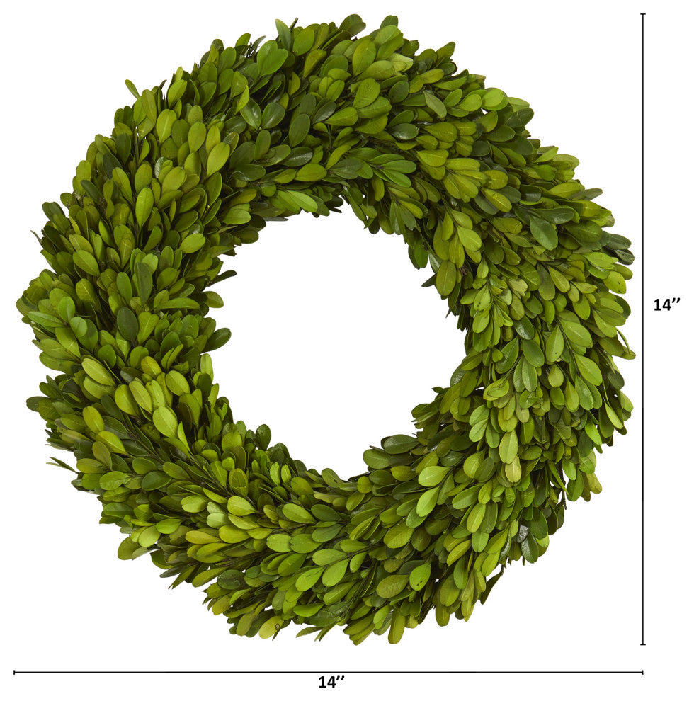 14" Preserved Boxwood Wreath