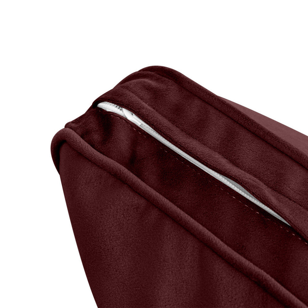 STYLE V1 Full Velvet Pipe Trim Indoor Daybed Bolster Pillow |COVER ONLY| AD368
