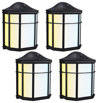 4-Pack 3CCT Outdoor Wall Light, Dusk to Dawn