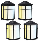 4-Pack 3CCT Outdoor Wall Light, Dusk to Dawn