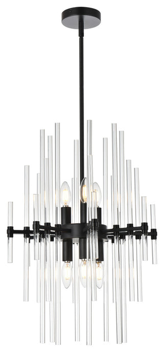Samuel 17" Crystal Rod Pendant, Black